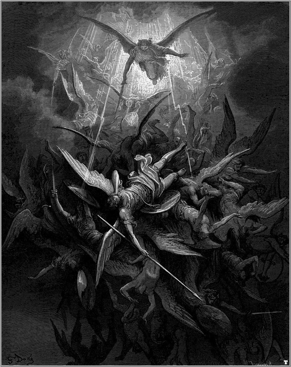 Gustave Doré, Paradise Lost Book I — the fallen angels cast into darkness (1866)